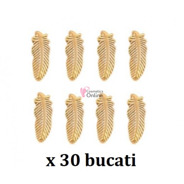 Decoratiuni 3D Metalice Aurii pentru unghii Cod 3001 Frunzulite